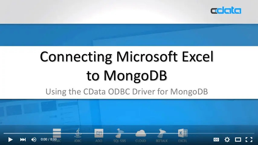 Video: Connecting to MongoDB Data from Microsoft Excel
