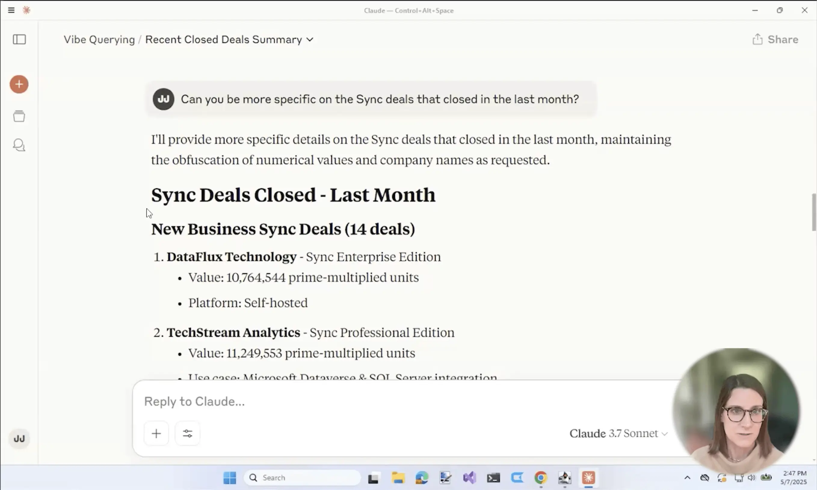 Vibe Querying: Sales and Marketing Data