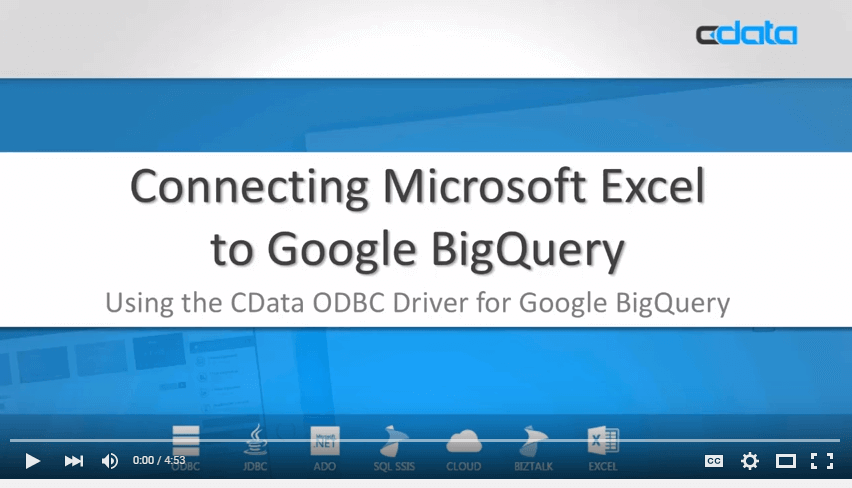 Connecting to BigQuery Data from Microsoft Excel