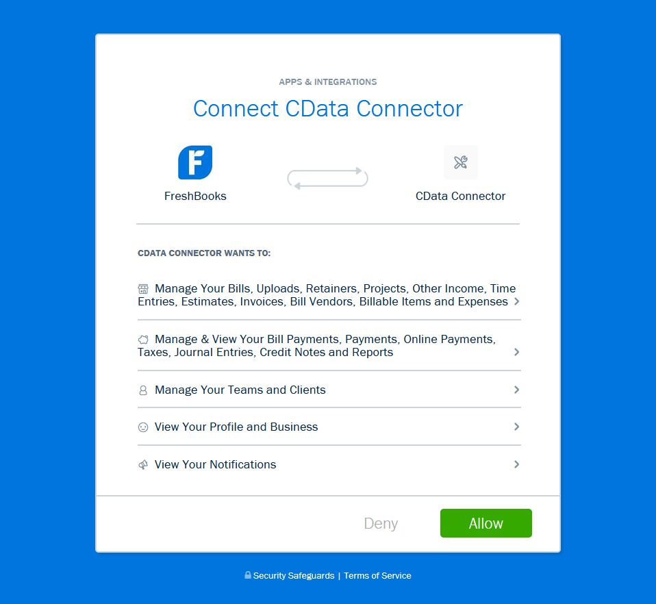 Authenticating with FreshBooks