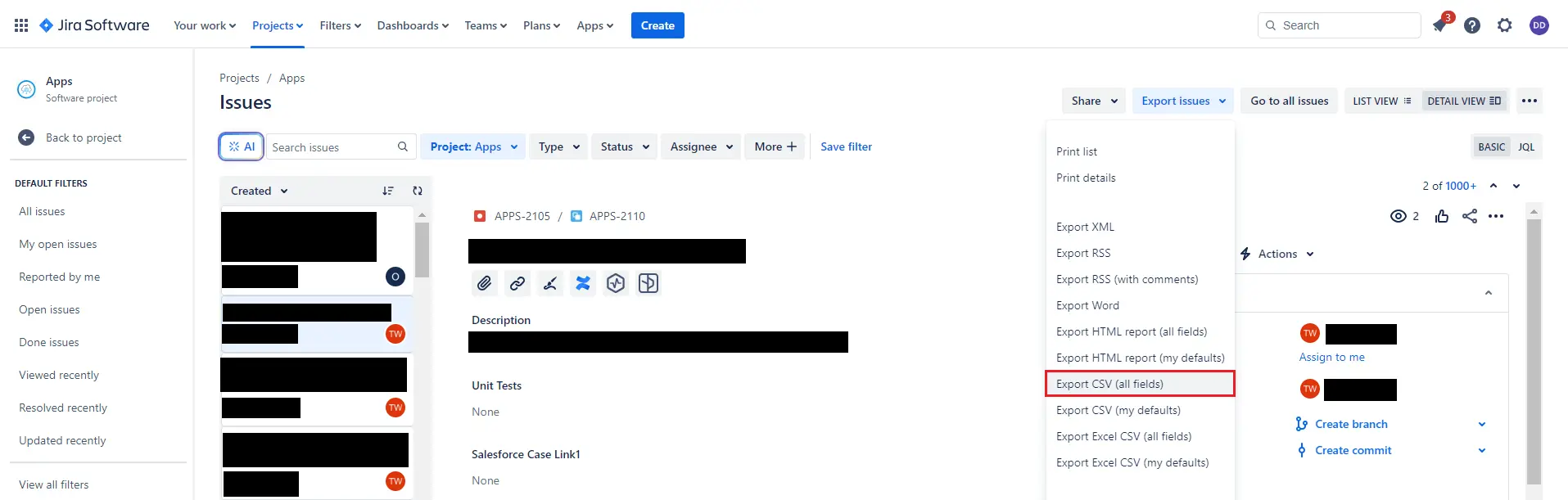 Jira Export to Excel